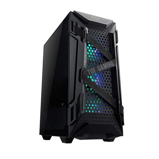 ASUS TUF Tempered Glass Gaming GT301 Mid-Tower Compact Case for ATX Motherboards with Honeycomb Front Panel ASUS TUF Tempered Glass Gaming GT301 Mid-Tower Compact Case for ATX Motherboards with Honeycomb Front Panel