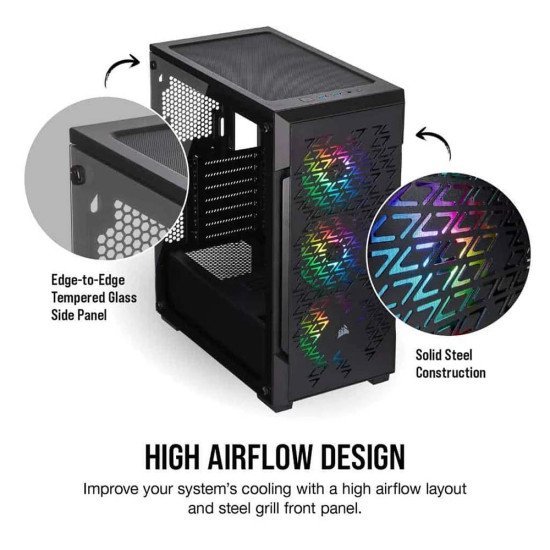 Corsair Icue 220T RGB Airflow Tempered Glass Mid-Tower Smart Case Corsair Icue 220T RGB Airflow Tempered Glass Mid-Tower Smart Case