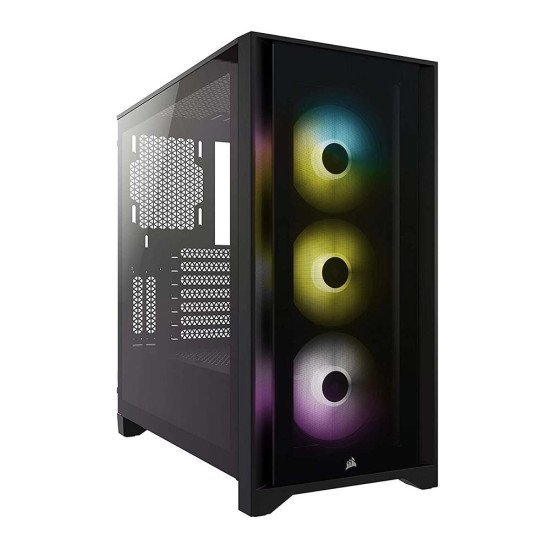 Corsair iCUE 4000X RGB Tempered Glass Mid-Tower ATX Case Black Corsair iCUE 4000X RGB Tempered Glass Mid-Tower ATX Case Black