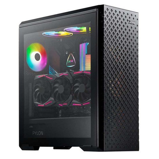 XPG Defender Pro Mid-Tower Chassis E-ATX with MESH Front Panel ARGB Strips Lighting Effects