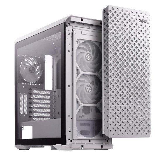 XPG Defender Pro Mid-Tower Chassis E-ATX with MESH Front Panel ARGB Strips Lighting Effects White XPG Defender Pro Mid-Tower Chassis E-ATX with MESH Front Panel ARGB Strips Lighting Effects White