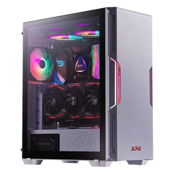 XPG Starker Air Mid Tower Tempered Glass White Computer Case Gaming Cabinet XPG Starker Air Mid Tower Tempered Glass White Computer Case Gaming Cabinet