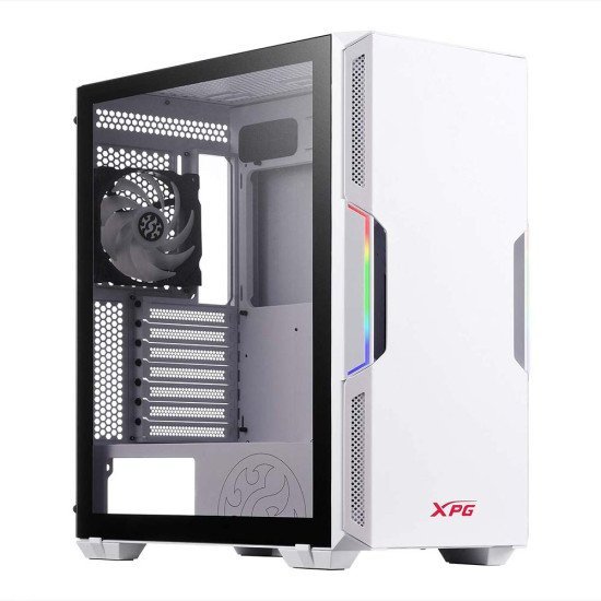 XPG Starker Air Mid Tower Tempered Glass White Computer Case Gaming Cabinet XPG Starker Air Mid Tower Tempered Glass White Computer Case Gaming Cabinet