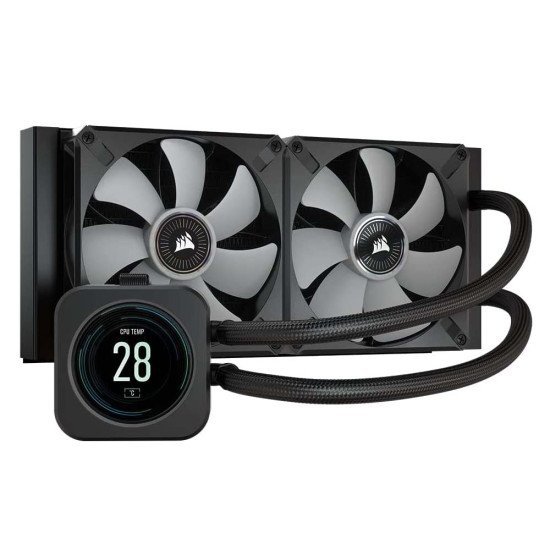 Corsair iCUE H100i ELITE LCD Display Liquid CPU Cooler-Custom IPS LCD Screen-40 Dynamic RGB LEDs-240mm Radiator Corsair iCUE H100i ELITE LCD Display Liquid CPU Cooler-Custom IPS LCD Screen-40 Dynamic RGB LEDs-240mm Radiator