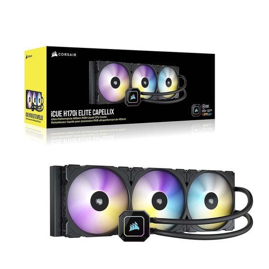 Corsair iCUE H170i Elite CAPELLIX XT Liquid CPU Cooler Black Corsair iCUE H170i Elite CAPELLIX XT Liquid CPU Cooler Black