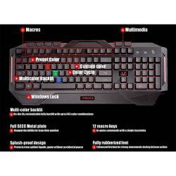 ASUS Cerberus MKII Gaming Multi-Color Backlit Gaming Keyboard with Splash-Proof Design ASUS Cerberus MKII Gaming Multi-Color Backlit Gaming Keyboard with Splash-Proof Design