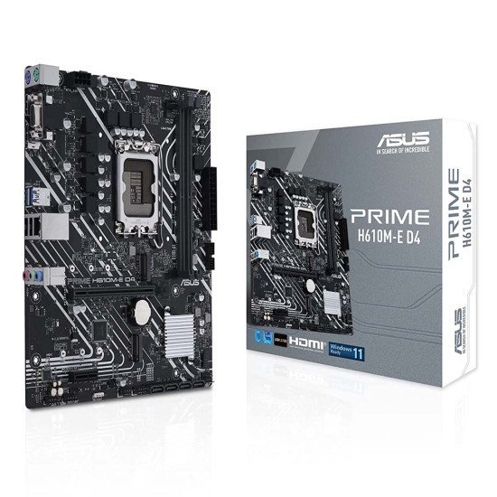 ASUS Prime H610M-E D4 Intel Lga 1700 Mic-ATX Motherboard with Ddr4 ASUS Prime H610M-E D4 Intel Lga 1700 Mic-ATX Motherboard with Ddr4