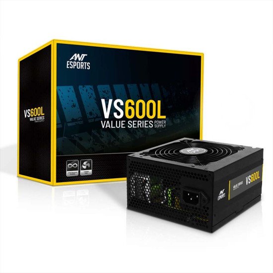 Ant Esports VS600L 600 Watt Non-Modular Continuous Power Gaming Power Supply Ant Esports VS600L 600 Watt Non-Modular Continuous Power Gaming Power Supply