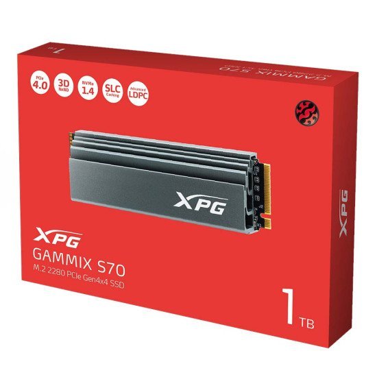 XPG GAMMIX S70 Blade M.2 NVME 1TB PCIe Gen4x4 2280 Internal Solid State Drive/SSD, Read/Write Up to 7,400/6800 MB/s